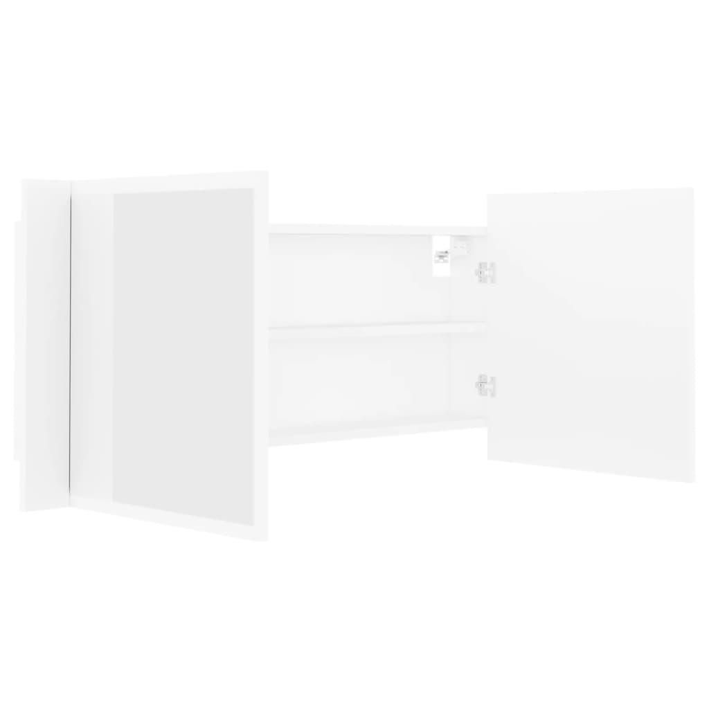 Valkoinen kylpyhuoneen led-peilikaappi Valumia 100x12x45cm (akryyli)