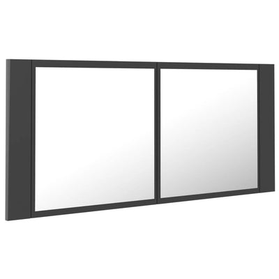 Kylpyhuoneen LED peilikaappi harmaa 100x12x45 cm akryyli