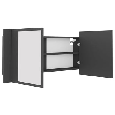 Kylpyhuoneen LED peilikaappi harmaa 100x12x45 cm akryyli