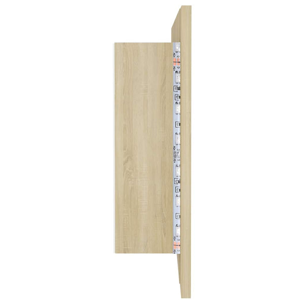 Kylpyhuoneen LED peilikaappi Sonoma-tammi 100x12x45 cm akryyli