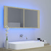 Kylpyhuoneen LED peilikaappi Sonoma-tammi 100x12x45 cm akryyli