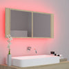 Kylpyhuoneen LED peilikaappi Sonoma-tammi 100x12x45 cm akryyli