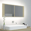 Kylpyhuoneen LED peilikaappi Sonoma-tammi 100x12x45 cm akryyli
