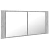 Kylpyhuoneen LED peilikaappi betoninharmaa 100x12x45 cm akryyli