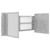 Kylpyhuoneen LED peilikaappi betoninharmaa 100x12x45 cm akryyli
