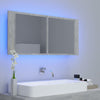 Kylpyhuoneen LED peilikaappi betoninharmaa 100x12x45 cm akryyli