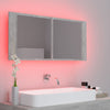 Kylpyhuoneen LED peilikaappi betoninharmaa 100x12x45 cm akryyli