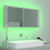 Kylpyhuoneen LED peilikaappi betoninharmaa 100x12x45 cm akryyli
