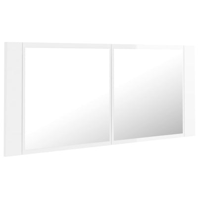 Kylpyhuoneen LED peilikaappi korkeak. valk. 100x12x45cm akryyli