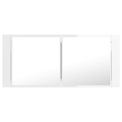 Kylpyhuoneen LED peilikaappi korkeak. valk. 100x12x45cm akryyli