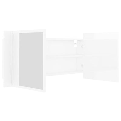 Kylpyhuoneen LED peilikaappi korkeak. valk. 100x12x45cm akryyli