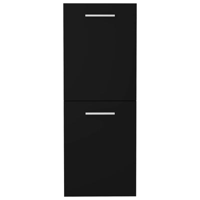 Kylpyhuonekaappi musta 30x30x80 cm tekninen puu