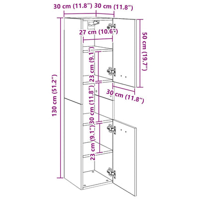 Musta kylpyhuonekaappi Anghil 30x30x130cm (puinen)