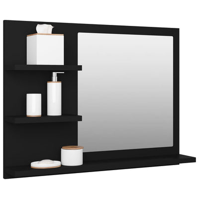 Kylpyhuonepeili musta 60x10,5x45 cm tekninen puu