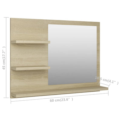 Kylpyhuonepeili Sonoma-tammi 60x10,5x45 cm tekninen puu