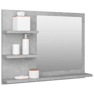Kylpyhuonepeili betoninharmaa 60x10,5x45 cm tekninen puu