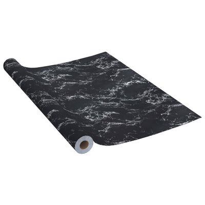 Musta itseliimautuva huonekalukalvo Stache 500x90cm (pvc)