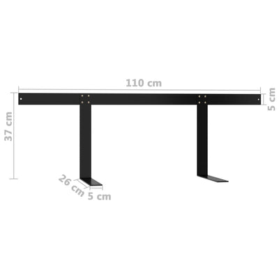 Kuormalavasohvan selkänoja musta 110 cm rauta