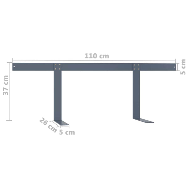 Kuormalavasohvan selkänoja vaaleanharmaa 110 cm rauta