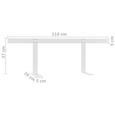 Kuormalavasohvan selkänoja valkoinen 110 cm rauta
