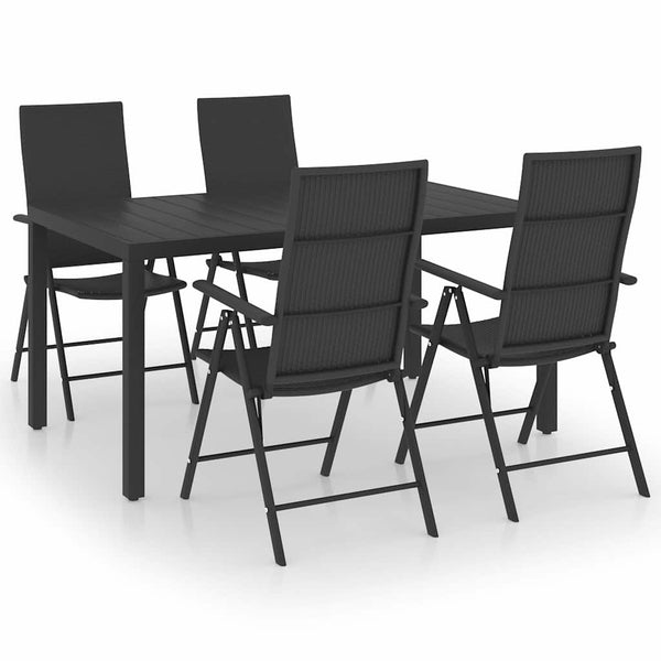 5-osainen Ulkoruokailuryhmä musta