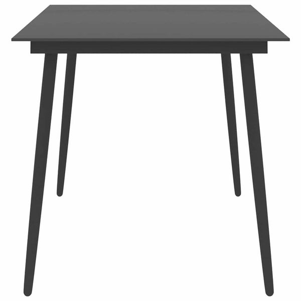 7-osainen puutarharuokailuryhmä musta ja ruskea