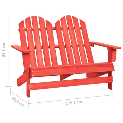 2-istuttava Adirondack-puutarhatuoli kuusi punainen