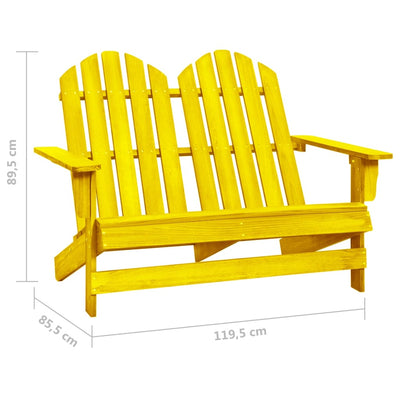 2-istuttava Adirondack-puutarhatuoli kuusi keltainen