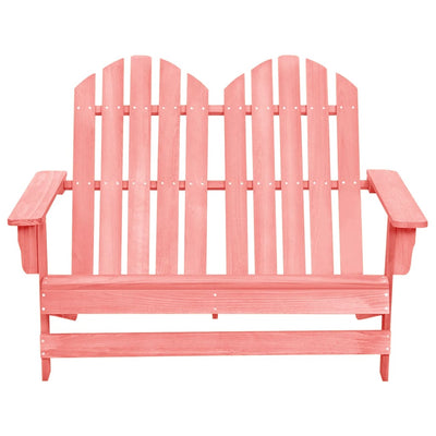 2-istuttava Adirondack-puutarhatuoli täysi kuusi pinkki