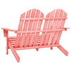 2-istuttava Adirondack-puutarhatuoli täysi kuusi pinkki