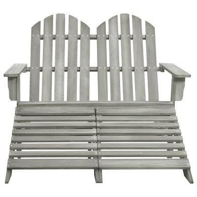 2-istuttava Adirondack-puutarhatuoli/rahi täysi kuusi harmaa