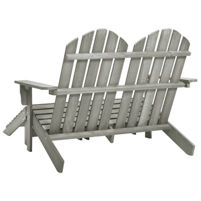 2-istuttava Adirondack-puutarhatuoli/rahi täysi kuusi harmaa
