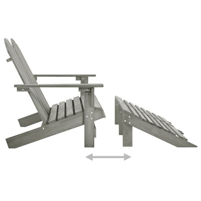 2-istuttava Adirondack-puutarhatuoli/rahi täysi kuusi harmaa