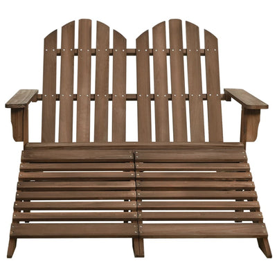 2-istuttava Adirondack-puutarhatuoli/rahi täysi kuusi ruskea