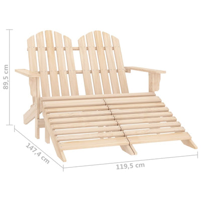 2-istuttava Adirondack-puutarhatuoli/rahi täysi kuusi