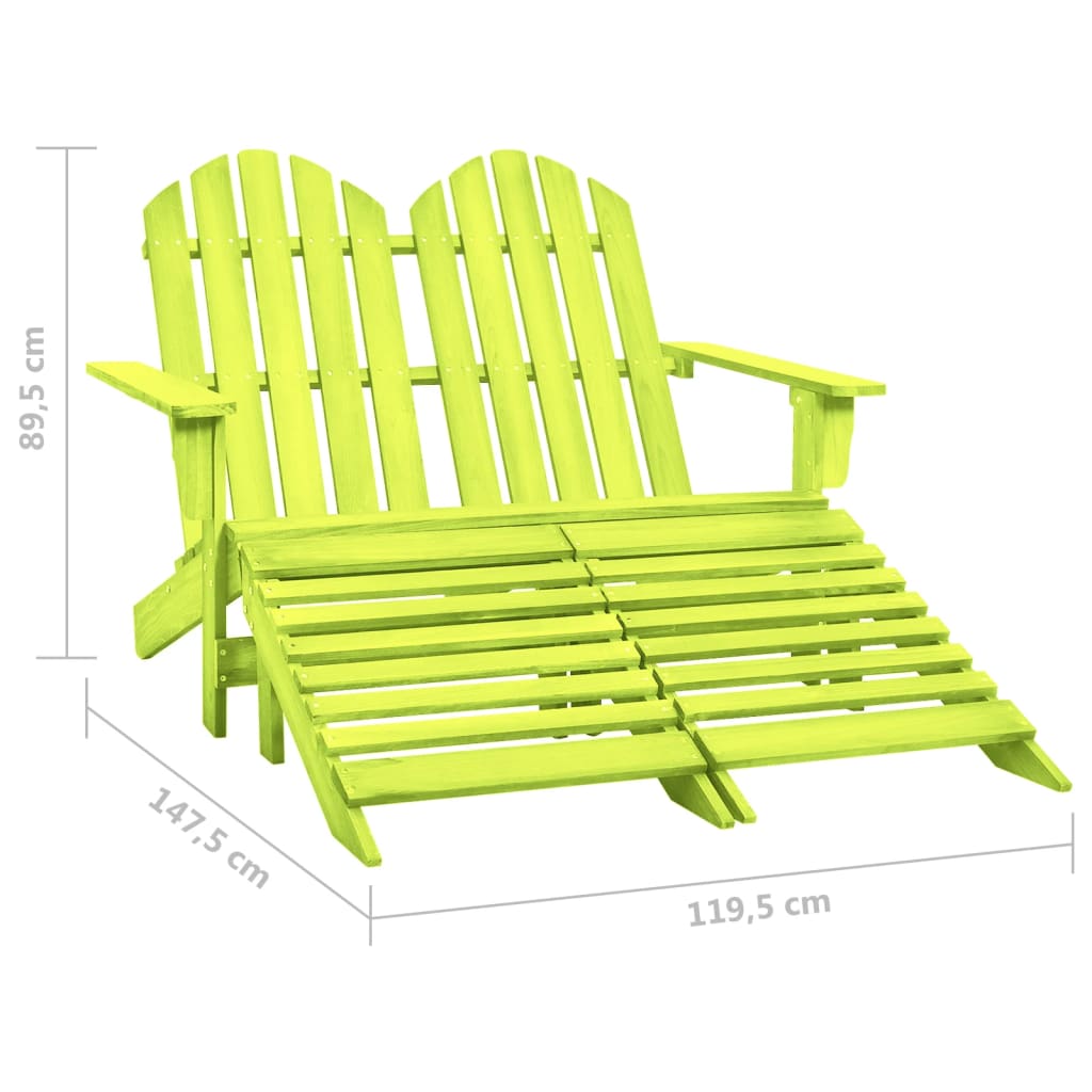 2-istuttava Adirondack-puutarhatuoli/rahi kuusi vihreä