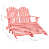 2-istuttava Adirondack-puutarhatuoli/rahi kuusi pinkki