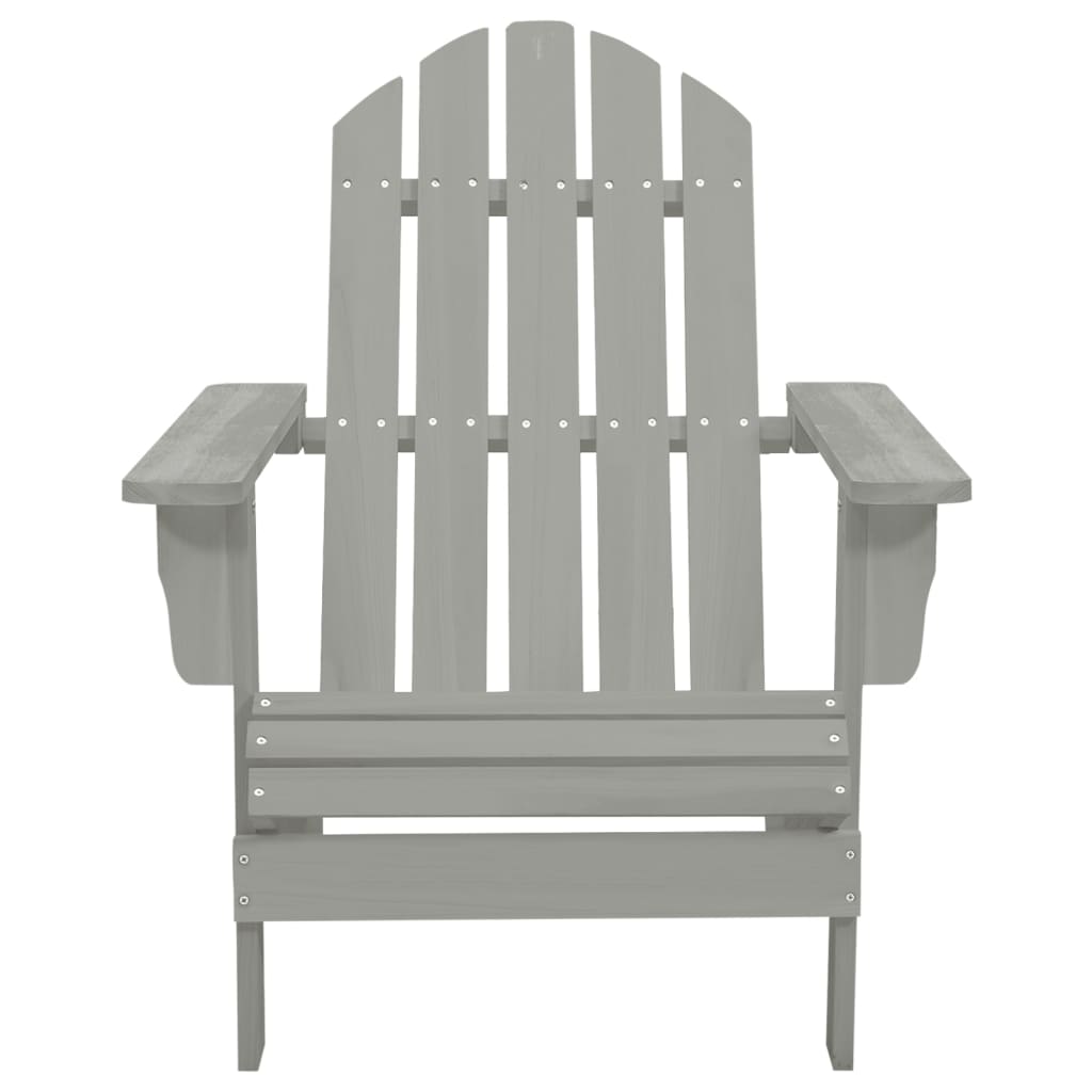 Harmaa adirondack-puutarhatuoli pöydällä Izsak (kuusi)