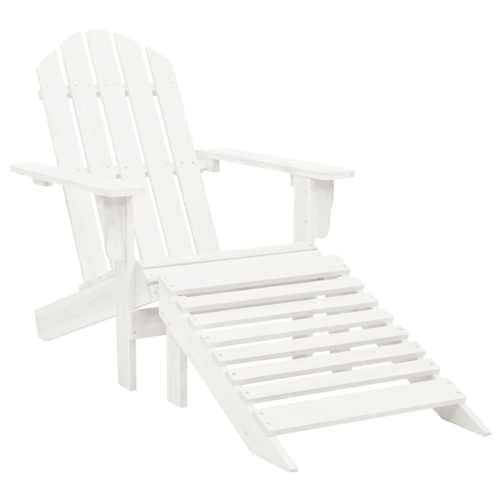 Valkoinen adirondack-puutarhatuoli rahi ja pöytä Frantss (kuusi)