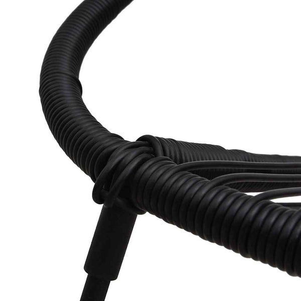 7-osainen Ulkoruokailuryhmä PVC rottinki musta