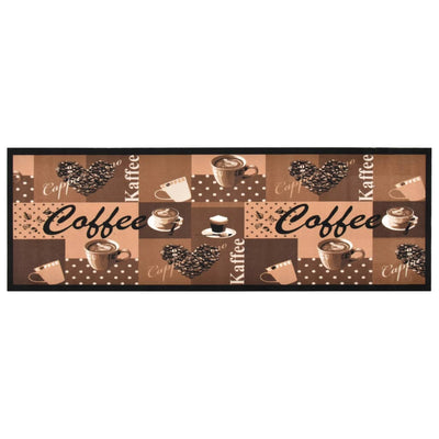 Keittiön pestävä lattiamatto Coffee ruskea 60x180 cm