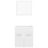 Valkoinen kylpyhuoneen kalustesarja Dovi korkea (2-osainen lastulevy)