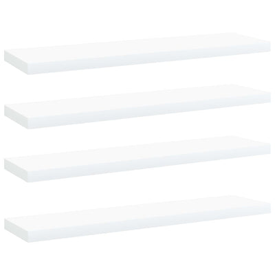 Kirjahyllytasot 4 kpl valkoinen 40x10x1,5 cm tekninen puu
