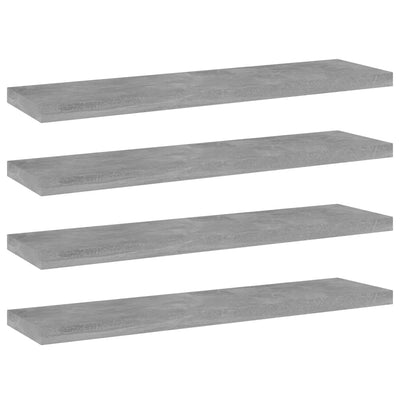 Kirjahyllytasot 4 kpl betoninharmaa 40x10x1,5 cm tekninen puu