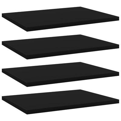 Kirjahyllytasot 4 kpl musta 40x30x1,5 cm tekninen puu