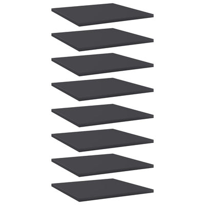 Kirjahyllytasot 8 kpl harmaa 40x40x1,5 cm tekninen puu