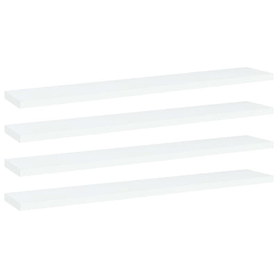 Kirjahyllytasot 4 kpl valkoinen 60x10x1,5 cm tekninen puu