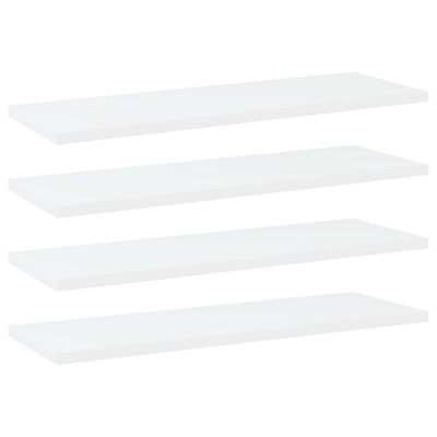 Kirjahyllytasot 4 kpl valkoinen 60x20x1,5 cm tekninen puu