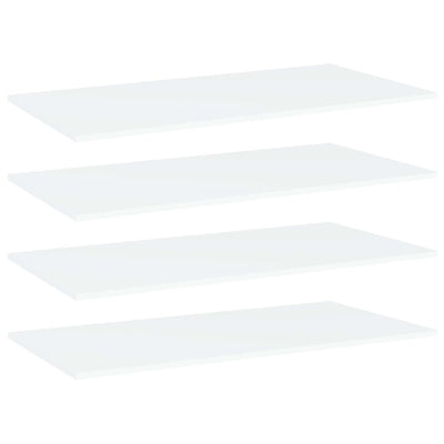 Kirjahyllytasot 4 kpl valkoinen 80x20x1,5 cm tekninen puu