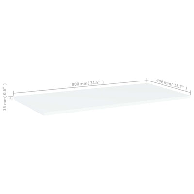 Kirjahyllytasot 4 kpl valkoinen 80x40x1,5 cm tekninen puu